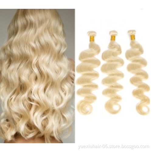12a grade Wholesale Blonde Brazilian Virgin Hair Weave Bundles  Body 3 Bundles With Lace Closure